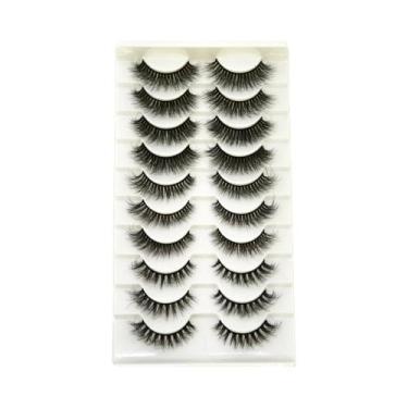 Imagem de Cílios Postiços Dramáticos E Volumosos 5D Híbridos De Mink, 10 Pares, 