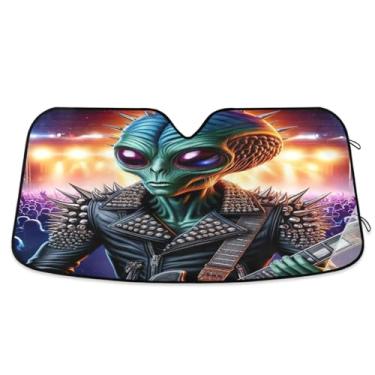 Imagem de Toldo de carro alienígena bloqueios de para-brisa dianteiros raios UV persiana da janela dianteira do carro mantém o veículo fresco grande