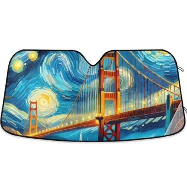 Imagem de Toldo de sol fofo de animal engraçado personalizado para para-brisa de carro engraçado dobrável sombra de carro para para-brisa dianteiro impressão animal M, 139,7 cm x 70,1 cm