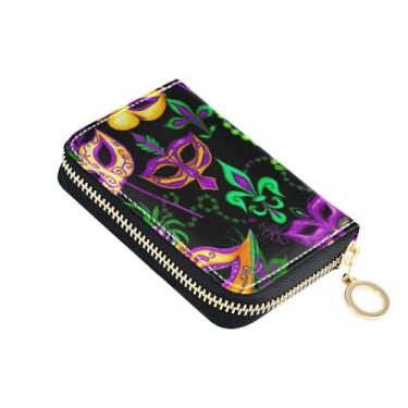 Imagem de Carteira feminina pequena, 9 compartimentos para cartões de crédito e 2 compartimentos para dinheiro, carteira com zíper e bolso para moedas, colorido, carnaval, roxo