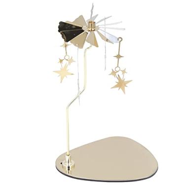 Imagem de GLOGLOW Outros Itens Decorativos Aço Inoxidável, Design de Carrilhão de, Bandeja de 5,1 X 4,1 pol., Altura do Suporte de 7, pol., para Suporte de Vela Giratório de Decoração de Casa Romântica, Nan
