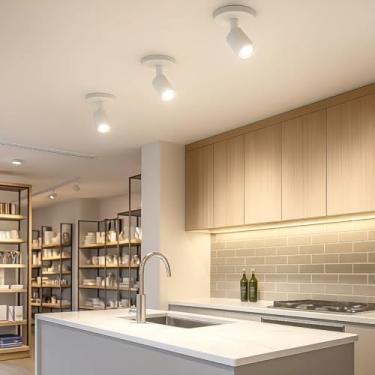 Imagem de Spot Sobrepor Direcionavel Branco + Lampada Led Dicroica 4000K Branco-Neutro Mr16