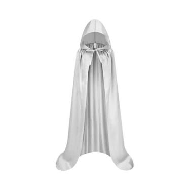 Imagem de Capa De Halloween Unissex Preta Com Capuz, Capa Longa De Bruxa, Fantas