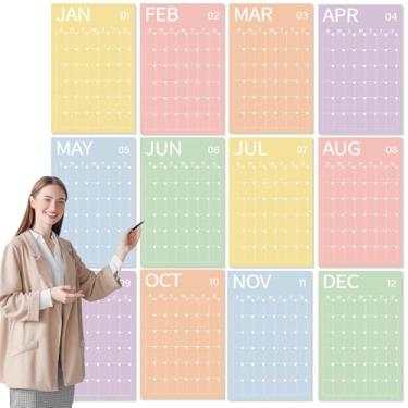 Imagem de Calendário de parede grande sem data 2026 calendário de parede vertical reutilizável de 12 meses 61 cm x 40 cm 2026 grande planejador mensal em branco para escritório, casa, escola, sala de aula
