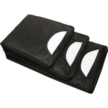 Imagem de Porta Sacola para Balcão com 3 Bolsos em NYLON Preto 30X14,5X57CM - TK