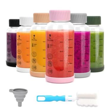 Imagem de Zukro Garrafas de vidro de 350 ml para sucos e água com medida pacote com 6