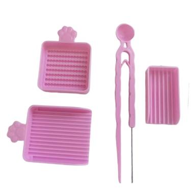 Imagem de Colaxi Conjunto de 4 ferramentas para miçangas de fusão de 2,6 mm, ferramentas de seleção de miçangas de ferro com pinças, bandeja para seleção de de fusão