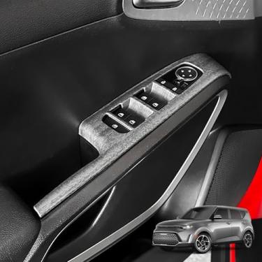 Imagem de JUIVEEL Tampa do painel do interruptor da janela do carro, tampa do botão de controle de trava de vidro da porta lateral, tampa do painel de controle do interruptor de elevação da janela compatível