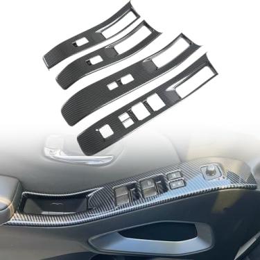 Imagem de PanelCustom Para Nissan Frontier 2022-2025 Acessórios de carro ABS Protetor Interior Capa de Moldes (Interruptor de Janela)