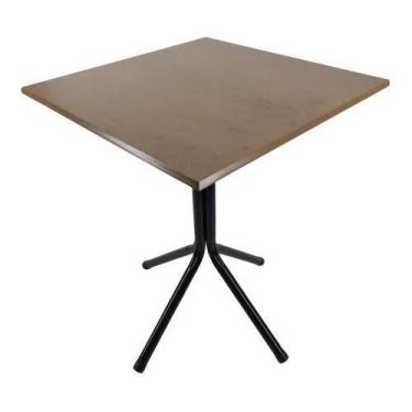 Imagem de Mesa Bistrô Baixa Estrutura Em Aço Com Tampo 60cm Quadrado MDF - SHOPE