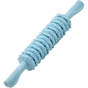 Imagem de Kit 2 Rolos de Massagem Muscular Terapêutico, Azul Claro, Plástico ABS, 35x30x8 cm, Fisioterapia e Hidroterapia, Manual