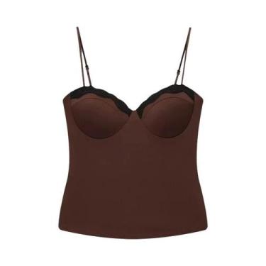 Imagem de Top Cropped Sem Mangas Com Costas De Renda Para Mulheres, Corset Sexy,