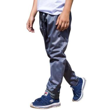 Imagem de Calça Jogger Helanca Infantil Agasalho Flanelado Inverno Bolso Traseri