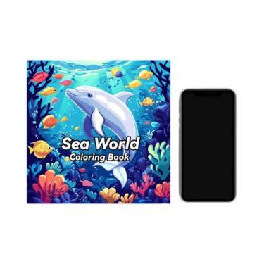 Imagem de Livro De Colorir Mundo Marinho Para Adultos E Adolescentes 24 Páginas 