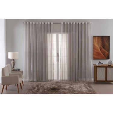 Imagem de Cortina Para Sala Voal Liso Transparente Delicate 6,00X2,80