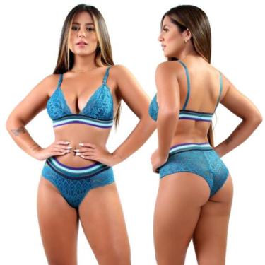 Imagem de Lingerie Sexy Conjunto Sensual Renda s/ bojo s/ aro Feminino - Mi Amor