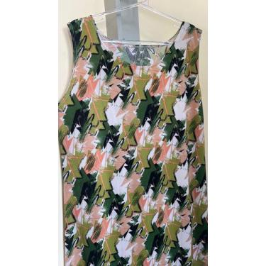 Imagem de Vestido Camiseta Estampado Em Liganete Malha Fresquinha  Plus Size Sol