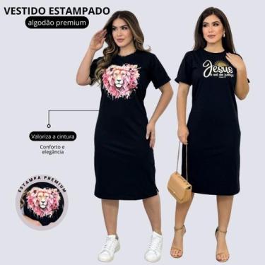 Imagem de Kit 2 Vestidos Feminino Estampado Moda Evangelica Casual - Qbonita Tsh