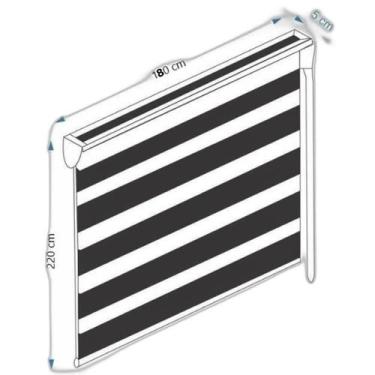 Imagem de Persiana Rolo Duplo Bandô Sunny Cinza 180 L X 220 A Cortina - Top Flex