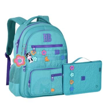 Imagem de Kit Mochila De Costas E Estojo Verde 17,5 Rebecca Bonbon