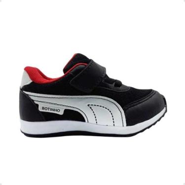 Imagem de Tenis Casual Bebe Botinho Bt706-, Preto, Vermelho, 22