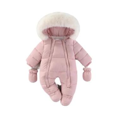 Imagem de Roupas De Inverno Para Bebês Recém-nascidos, Macacão Grosso Com Capuz 