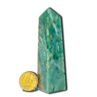 Imagem de Obelisco Jadeita Verde Natural Lapidação Manual 6 a 9 cm - CristaisdeC