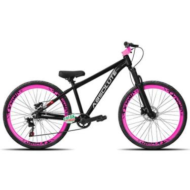 Imagem de Bicicleta Aro 26 Absolute Nero 5 1x7 Freio Mecânico Pneus Flame, Preto