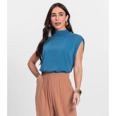 Imagem de Blusa Feminina Gola Alta Endless Azul, G, Azul