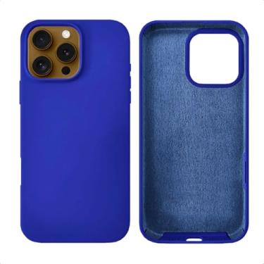 Imagem de Capinha Compatível Com Iphone 16, 16 PLUS, 16 PRO e 16 PRO MAX Linha PREMIUM Colorida Preto, Branco, Vermelho, Azul, Rosa, Transparente Case Aveludada 3 Camadas Anti Impacto (Azul Royal, 16 PRO MAX)