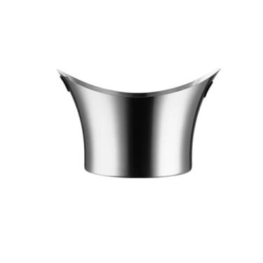 Imagem de Recipiente de gelo luxuoso de aço inoxidável balde de gelo grande vinho para bar de coquetel, festas, refrigeração, champanhe, vinho, cerveja, champanhe, balde de champanhe (prata)