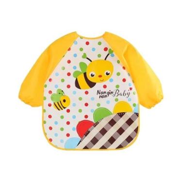 Imagem de Babadores Impermeáveis De Manga Longa Para Bebês, Avental Infantil Em 
