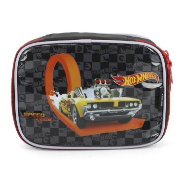 Imagem de Estojo Baú Infantil Hot Wheels Preto/Vermelho Luxcel