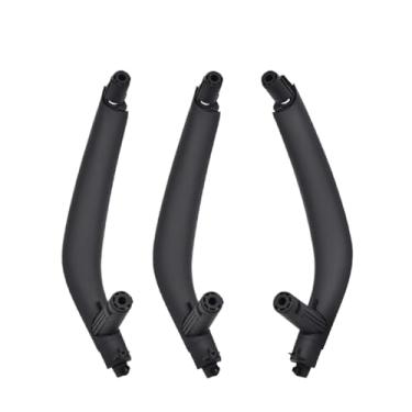 Imagem de 3 pçs/set esquerda direita maçaneta das portas internas do carro puxar guarnição capa preto bege Compatível com bmw x5 x6 f15 f16 2014 2015 2016 2017 2018(Black-RHD)