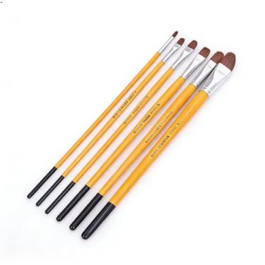 Imagem de Pacote com 6 pincéis de tinta guache multitamanhos, pontas duráveis que não soltam, materiais de arte fáceis de limpar