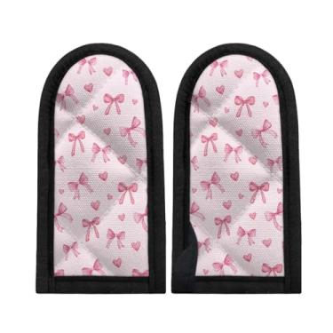 Imagem de Coldinair 2 peças de alças de panela quente de laço rosa capas resistentes ao calor suportes antiderrapantes para utensílios de cozinha doméstica, ovos coloridos, capa de alça de frigideira quente