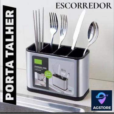 Imagem de Escorredor de Talheres em Aço Inox Organizador Moderno v2026 - AGSTORE