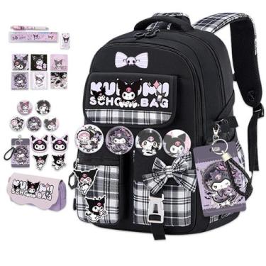 Imagem de Mochila escolar Roffatide Anime Kuromi para meninas e meninos com acc