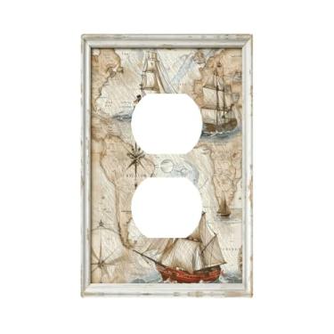 Imagem de Capas decorativas para interruptores de luz, moldura de navegação, 1 gangue, placa de parede de tomada dupla única, placa elétrica para decoração de casa