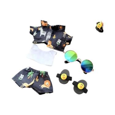 Imagem de Conjunto De Roupa De Praia Para Boneca Labubu Mini De 17cm, Cadeira De