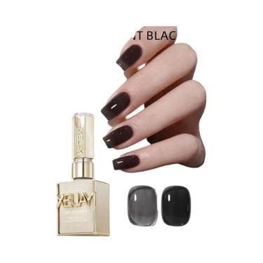 Imagem de Esmalte Em Gel Preto E Branco 15ml Soak off Sem Limpeza 4 Cores Kit In