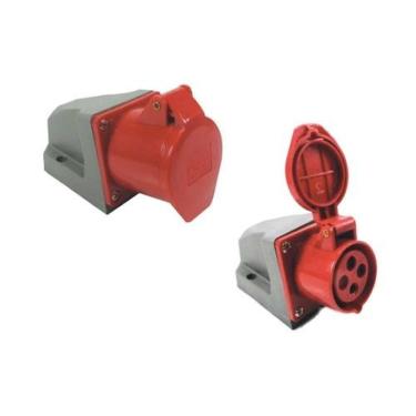 Imagem de Tomada Industrial Sobrepor 32a 3p+t 380v/440v Soprano Ip44 Nylon 6.6 Latão -20°c 120°c Nbr Iec 60309