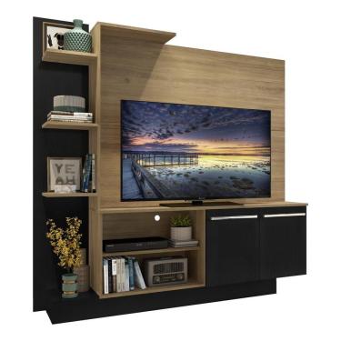 Imagem de Estante com Painel TV 55´´ 2 portas Denver Rustic Preto