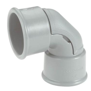 Imagem de Cotovelo Curvo Cinza de 90° E Janela Para Inspeção de 3-4 Polegada 57256002 Tramontina Conector