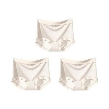 Imagem de Conjunto De 3 Calcinhas Sem Costura De Seda Gelada plus Size, Lingerie