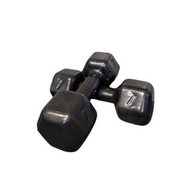 Imagem de Par Halter Sextavado Emborrachado 7Kg - Anilhas&Cia