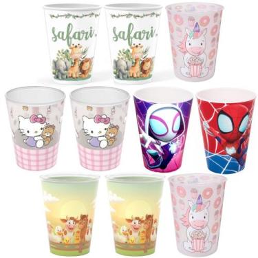 Imagem de 10 Copos Estampado Divertida Mente 320ml Infantil para Base de Ovo e P