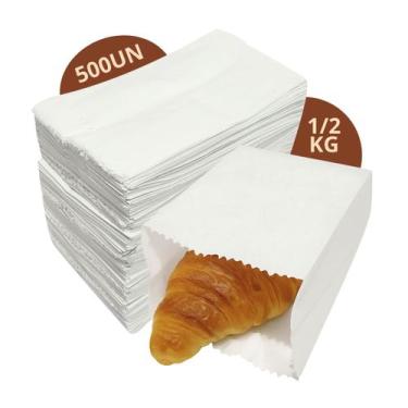 Imagem de Sacos de Papel Kraft Branco 40G Tamanho 1,2 Kg Pacote 500 Unidades - T