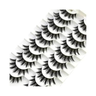 Imagem de Cílios Postiços Cat Eye Faux Mink 10 Pares 8D Dramáticos Longos E Volu