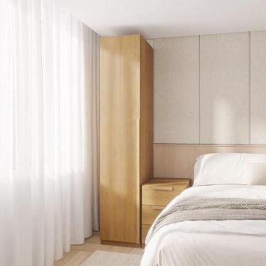 Imagem de Guarda-roupa Modular 40cm 1 Porta com Prateleiras Jade Cabecasa Madeir